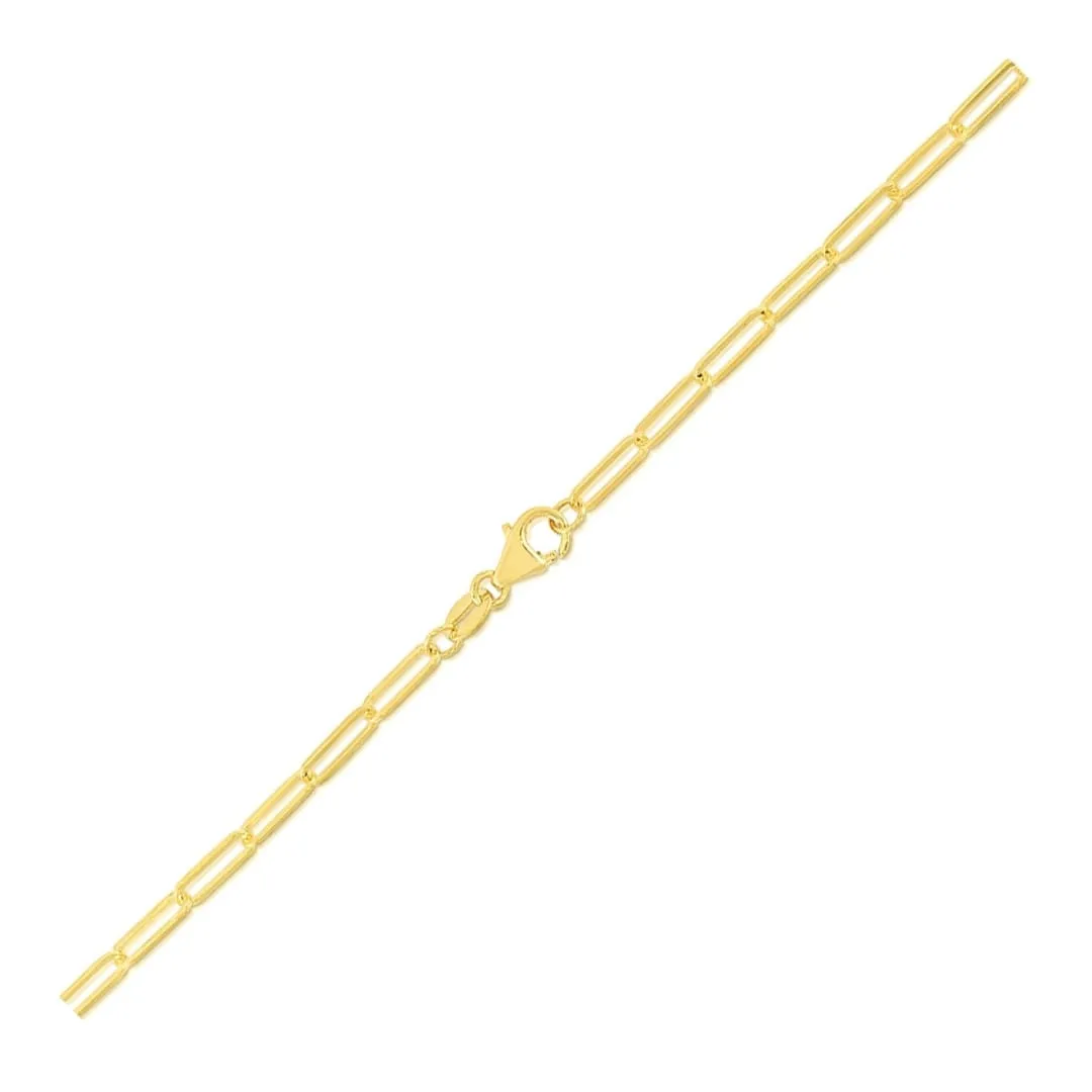 10K Yellow Gold Paperclip Bracelet (2.5mm)