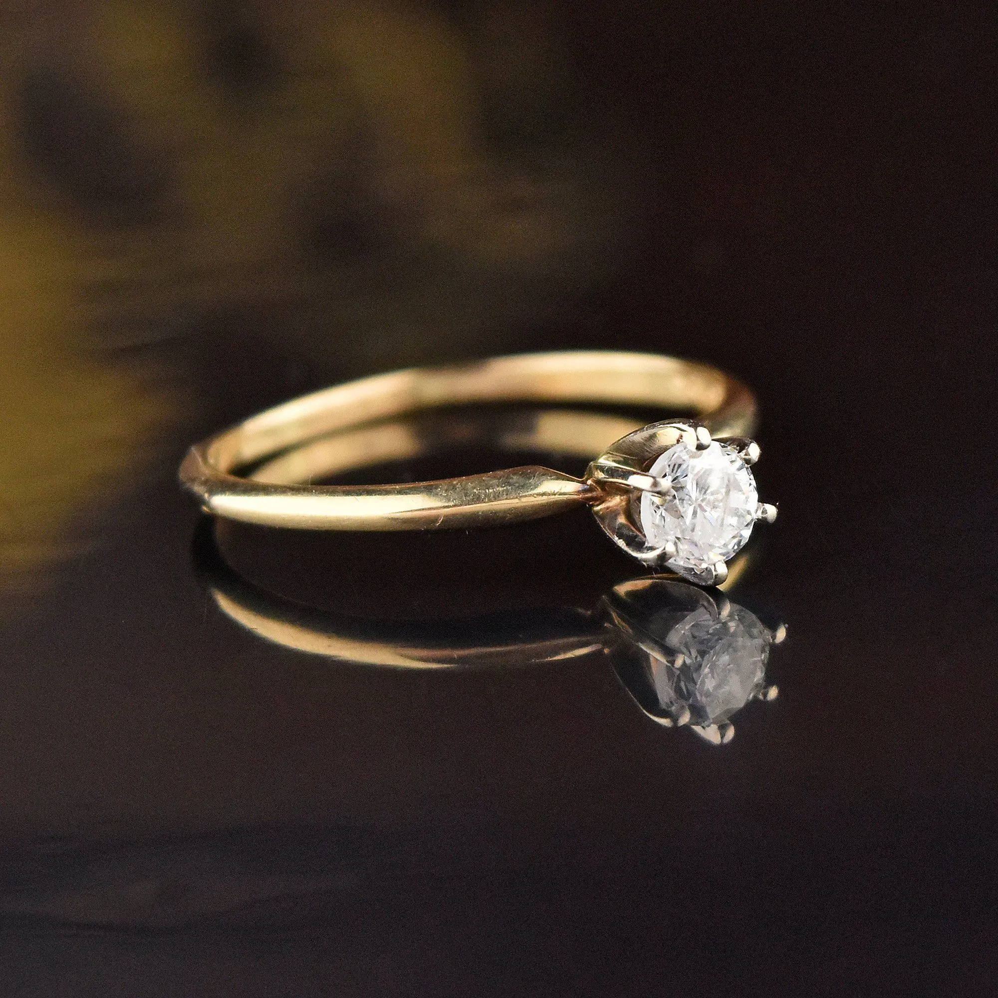 14K Gold .50 CTW Diamond Solitaire Engagement Ring