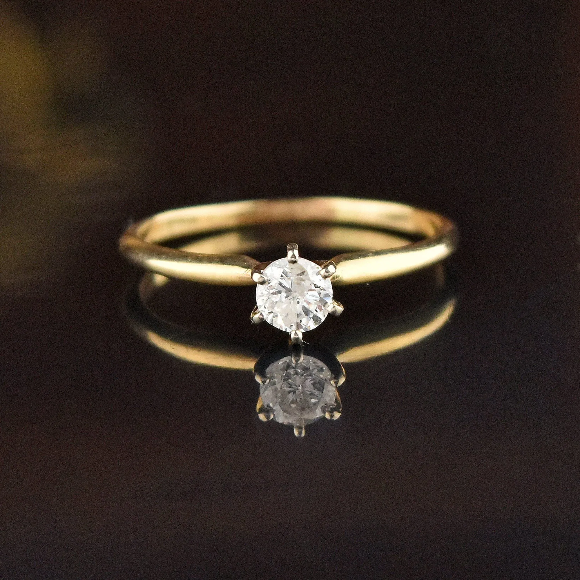 14K Gold .50 CTW Diamond Solitaire Engagement Ring