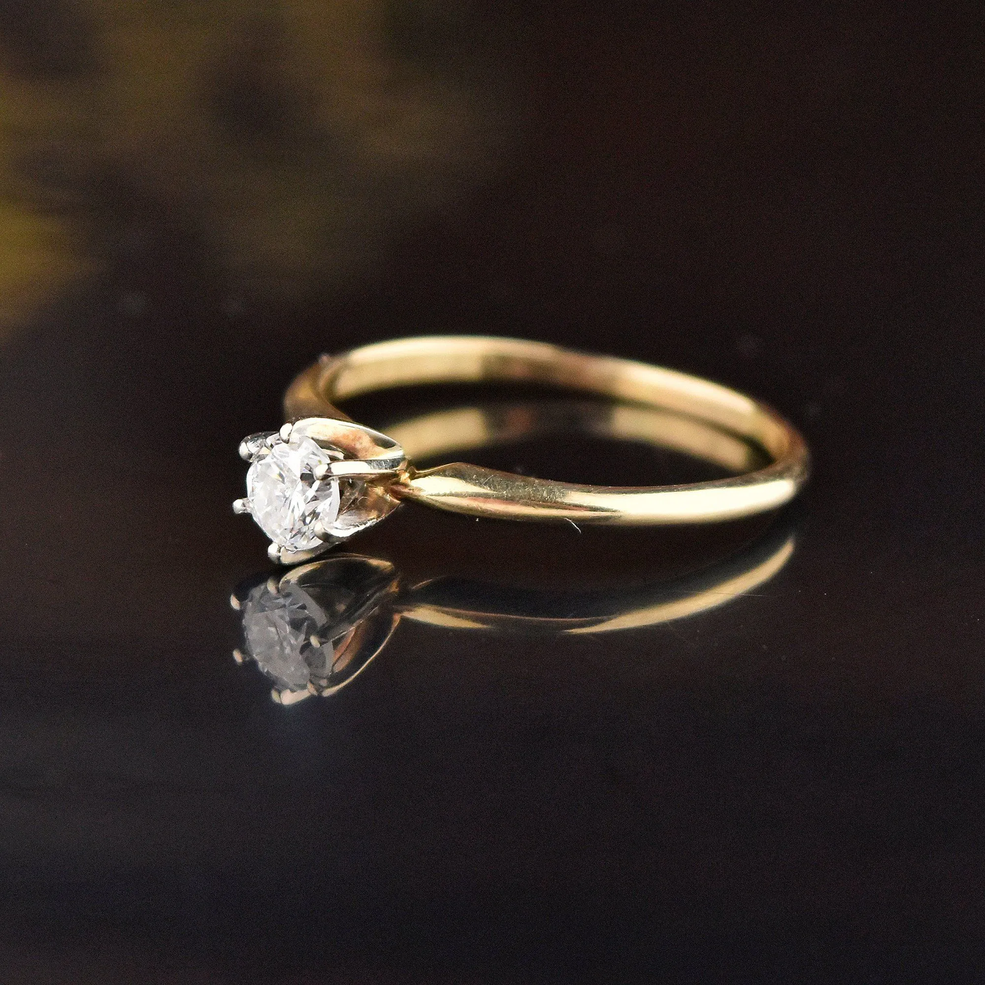 14K Gold .50 CTW Diamond Solitaire Engagement Ring