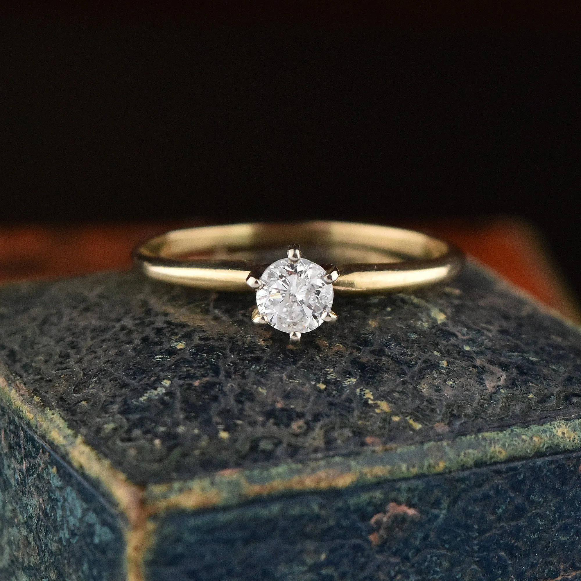 14K Gold .50 CTW Diamond Solitaire Engagement Ring