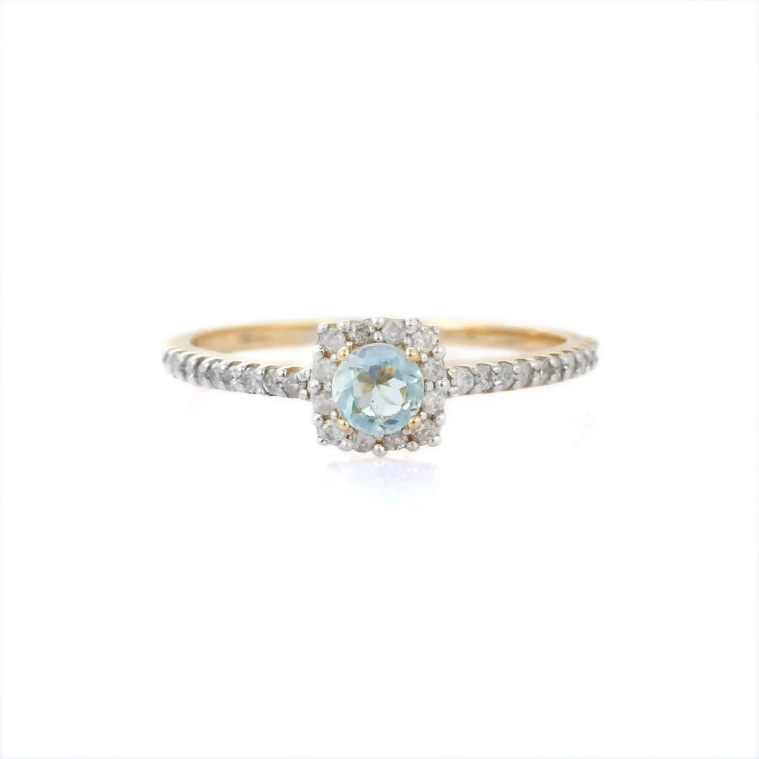 14K Gold Aquamarine Ring