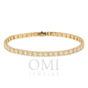 14K GOLD BAGUETTE DIAMONDS BRACELET 3.91 CT