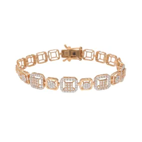 18K Rose Gold & CZ Bracelet (10.5gm)