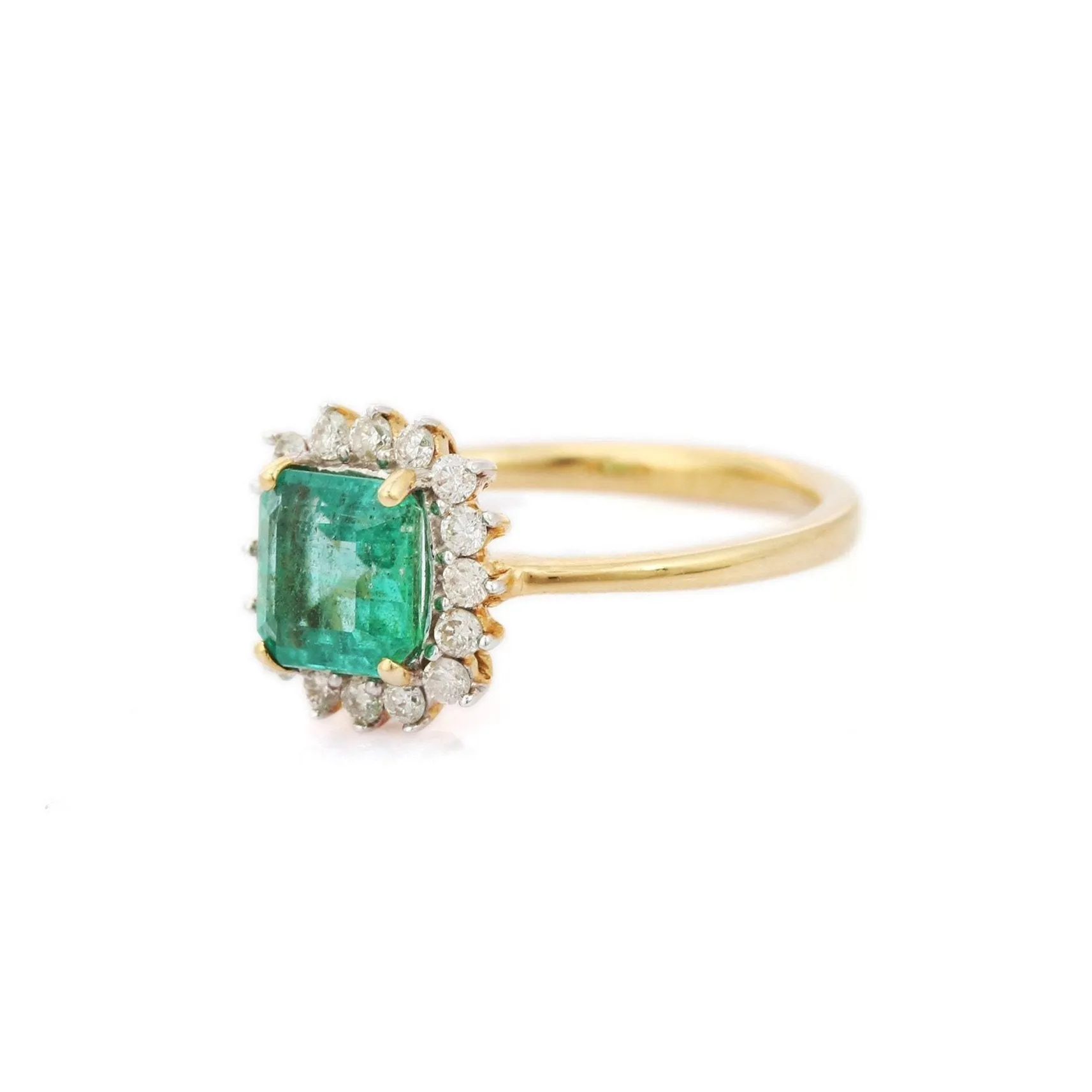 18K Yellow Gold Emerald Ring