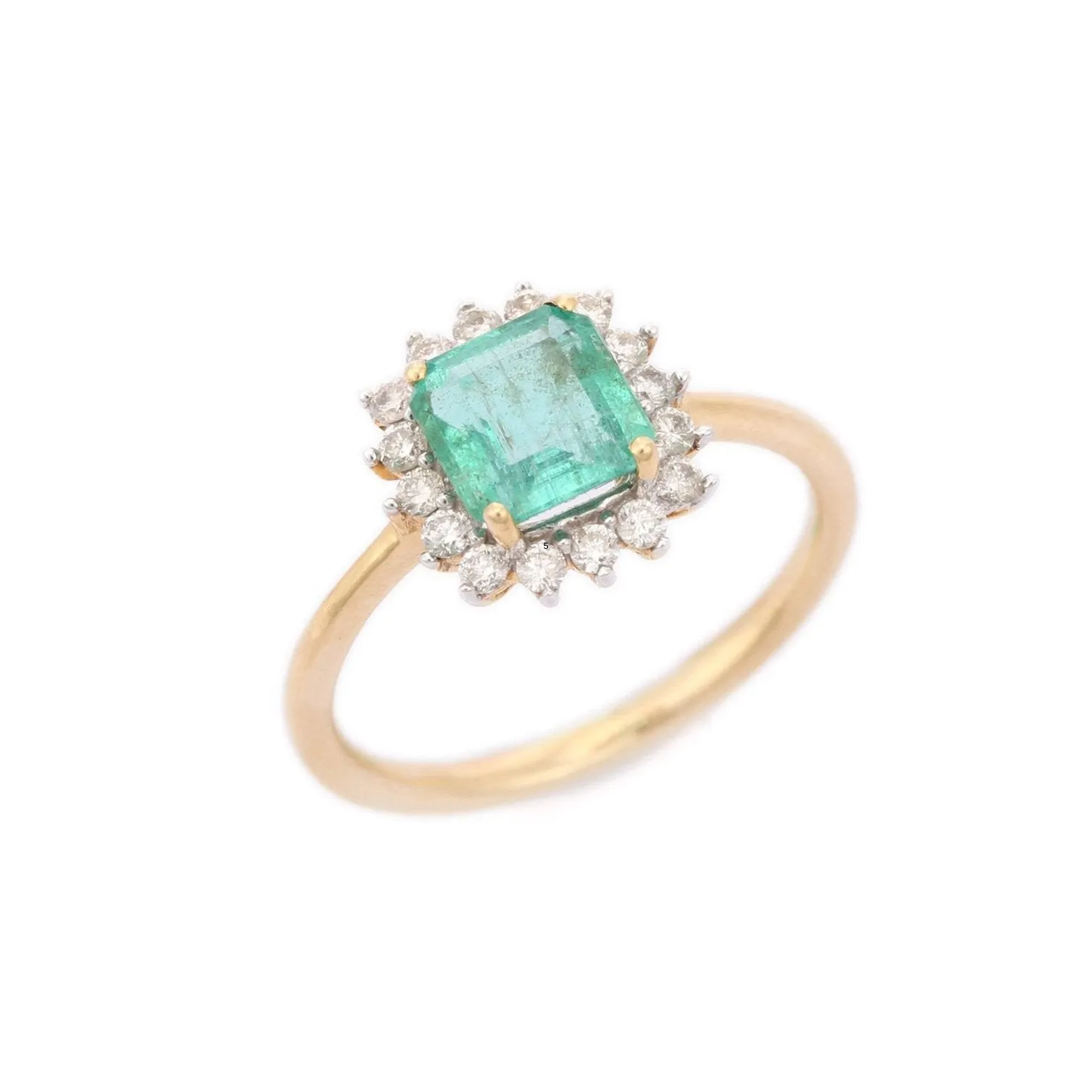 18K Yellow Gold Emerald Ring