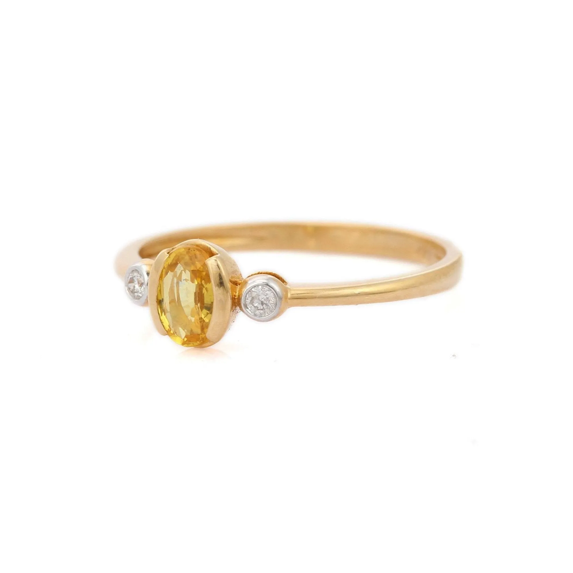 18K Yellow Gold Sapphire Ring