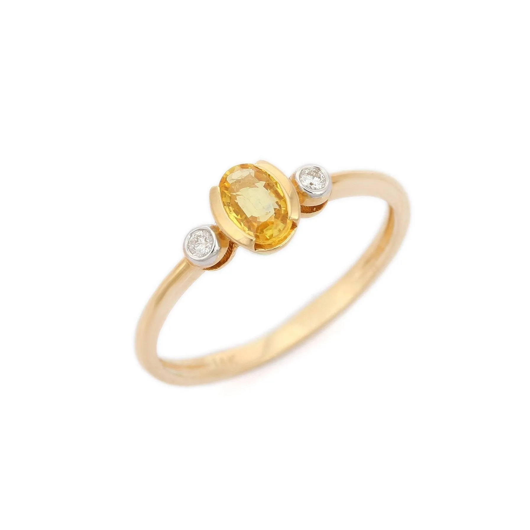 18K Yellow Gold Sapphire Ring