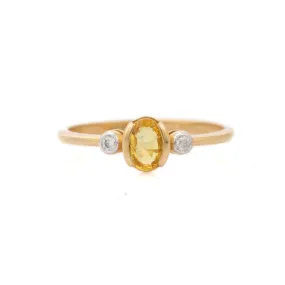 18K Yellow Gold Sapphire Ring