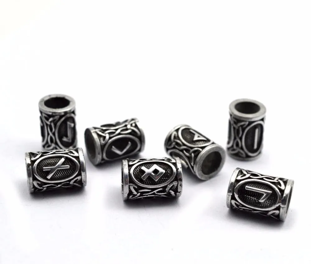 24pcs Norse Viking Runes Hair & Beard Ornaments Set