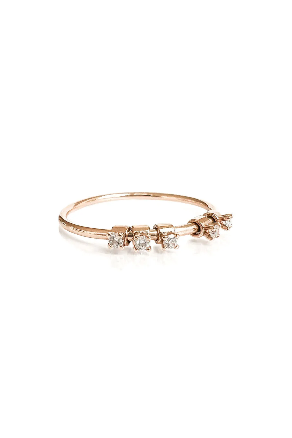 5 Bites Mobile 18K Rosegold Ring w. Diamonds