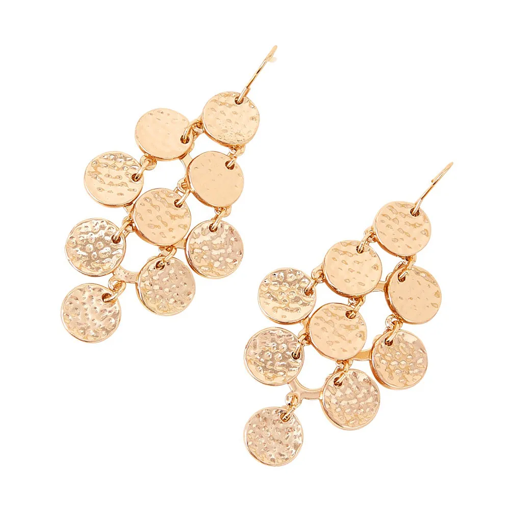 Accessorize London Women's Textured Disc Statement Earrings