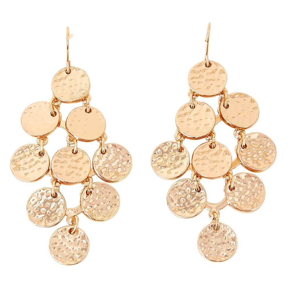 Accessorize London Women's Textured Disc Statement Earrings