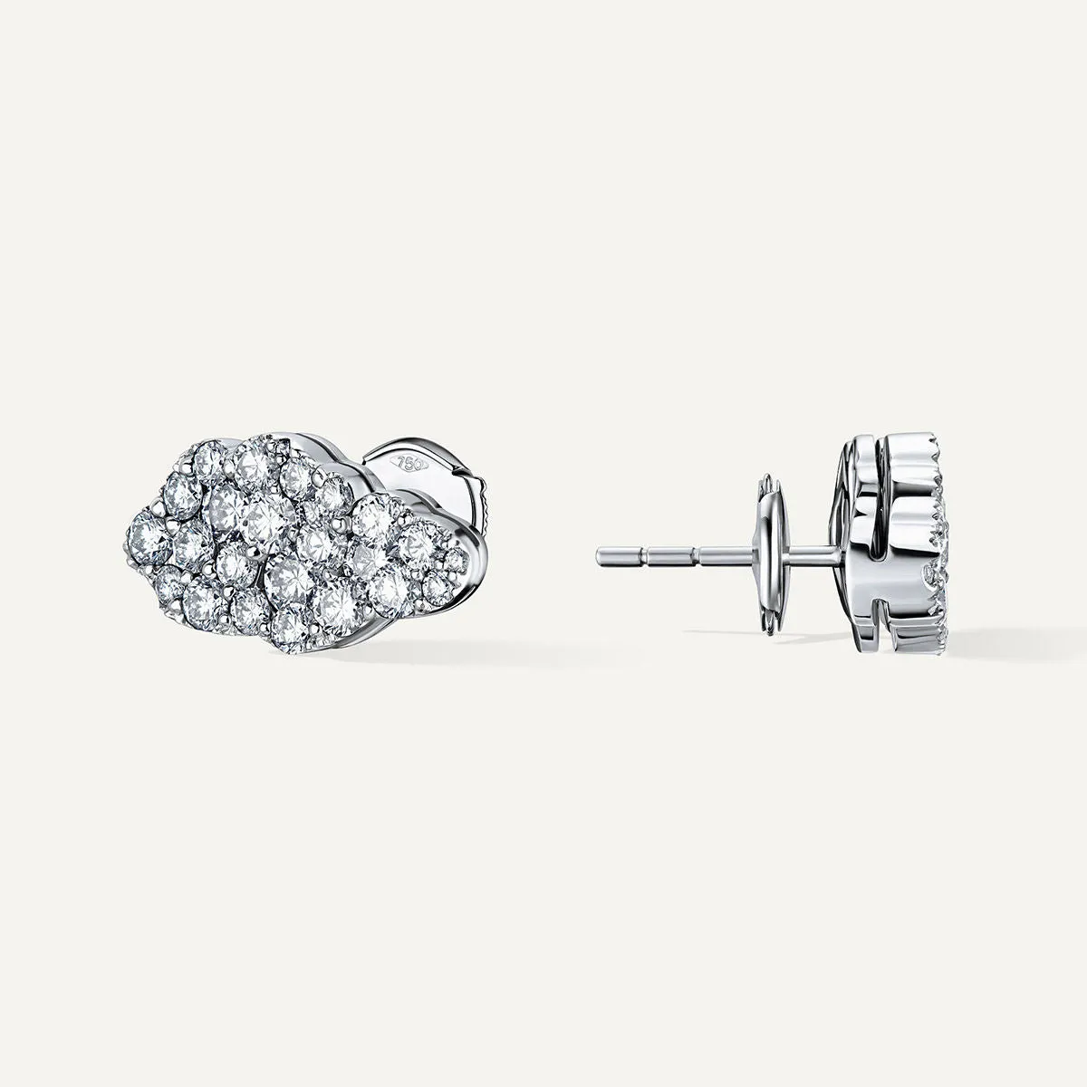 Allusia Love Clustered 18K Whitegold Earrings w. Diamonds