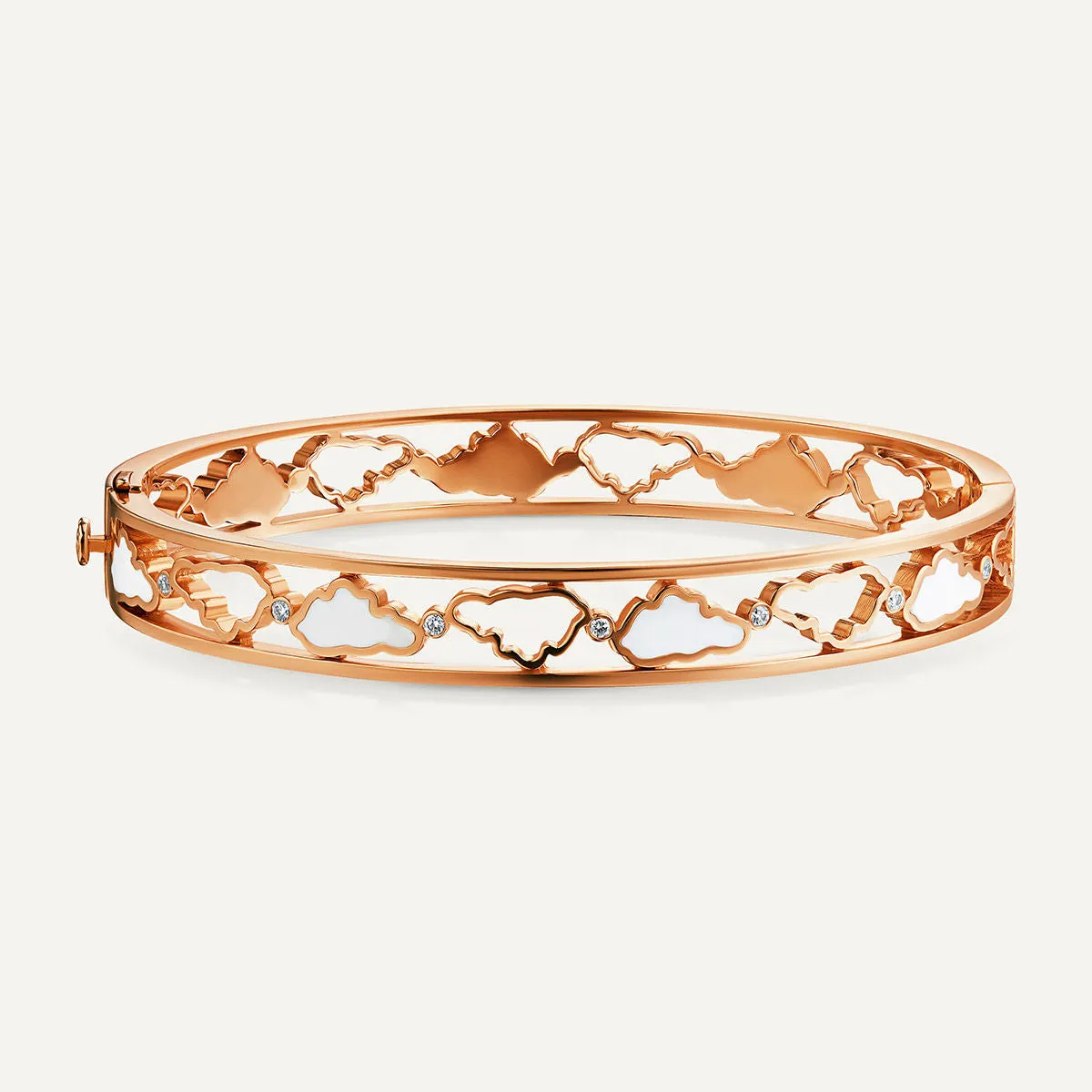 Allusia Love Enamel 18K Rosegold Bangle w. Diamonds