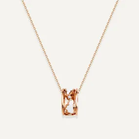 Allusia Love Enamel Band 18K Rosegold Necklace w. Diamonds