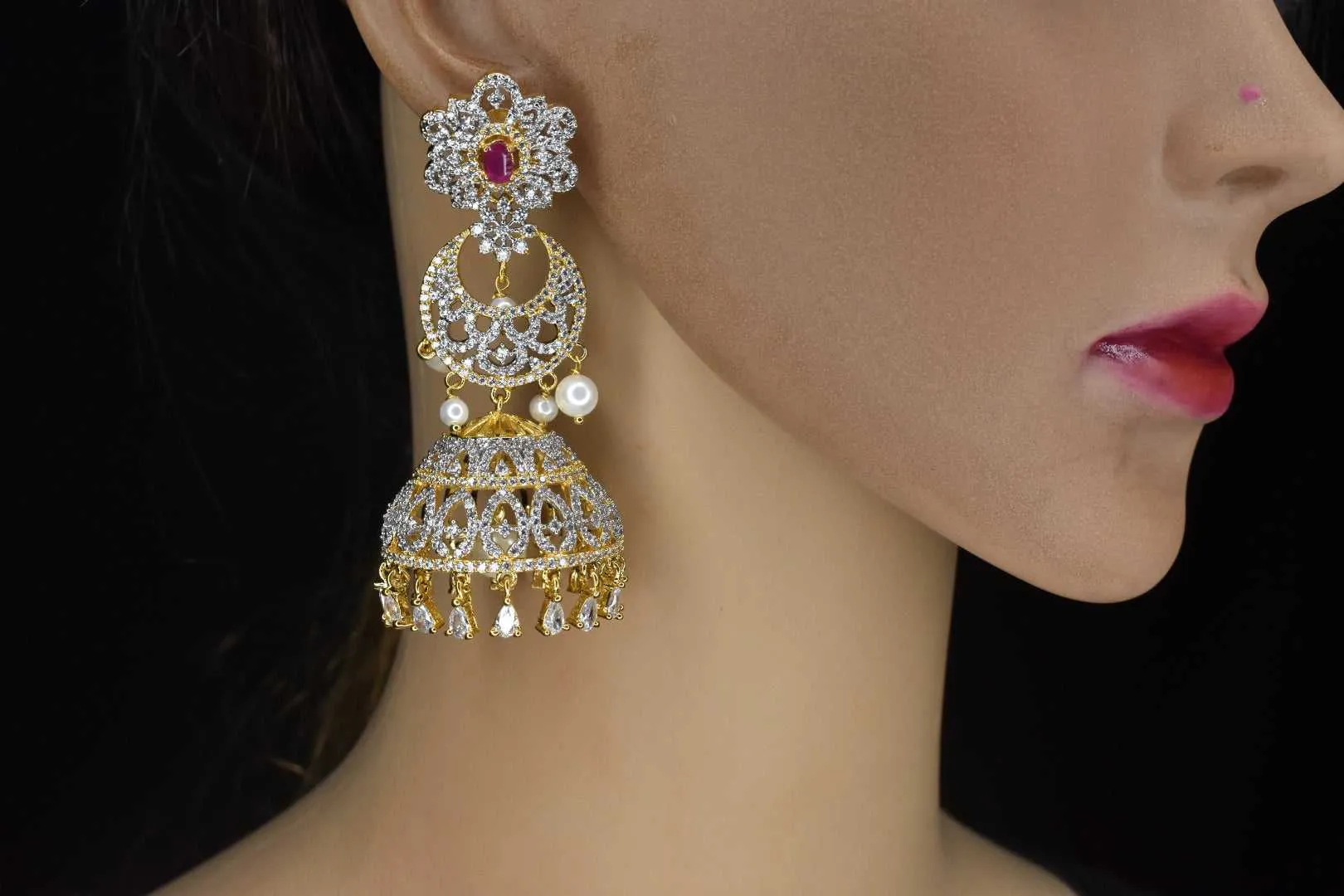 American Diamonds Jhumka