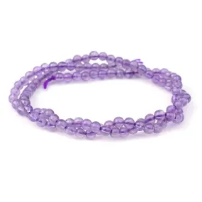 Amethyst 4mm Round - 15-16 Inch