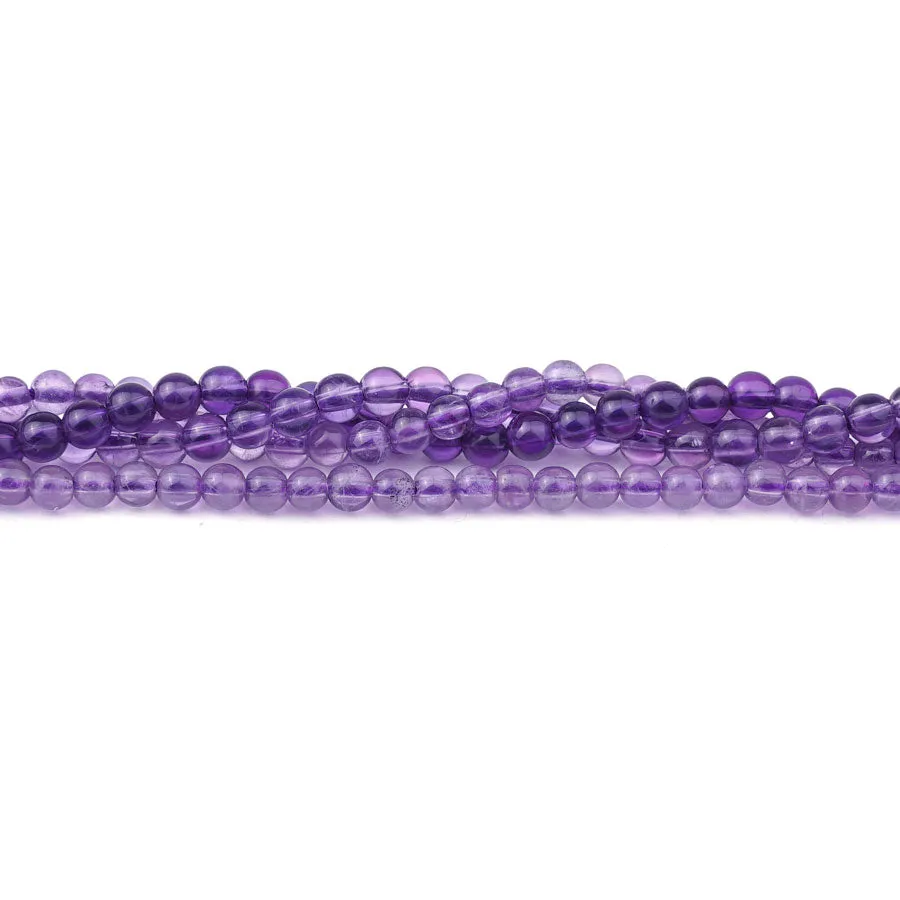 Amethyst 4mm Round - 15-16 Inch