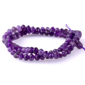 Amethyst 4x6mm Faceted Rondelle A Grade - 15-16 Inch