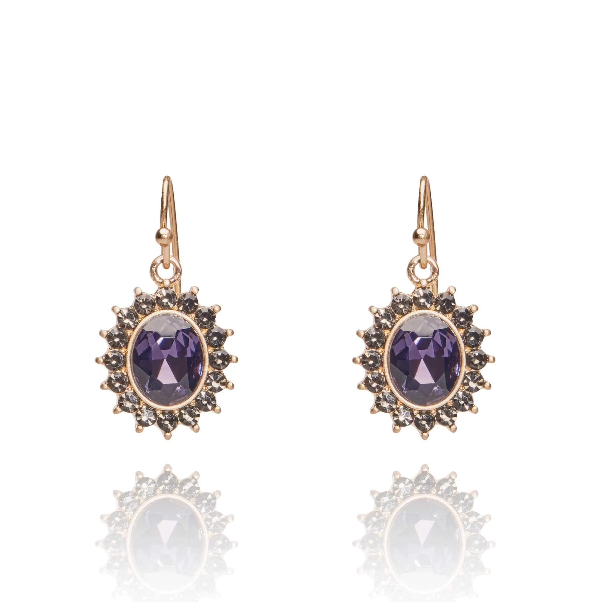 Amethyst Drop Earrings: Regency Style Drop Earrings