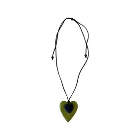 Amy Heart Necklace in Lime