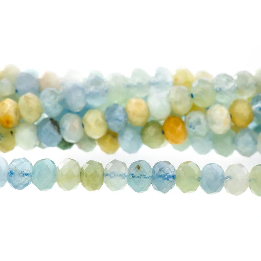 Aquamarine 6mm Rondelle Faceted - 15-16 Inch