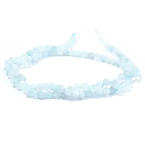 Aquamarine 6mm Round Faceted A Grade - 15-16 Inch