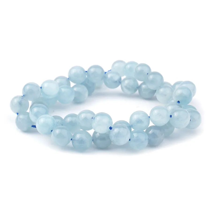 Aquamarine 8mm Round A Grade - 15-16 Inch