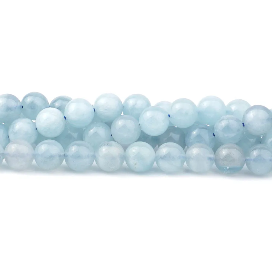 Aquamarine 8mm Round A Grade - 15-16 Inch