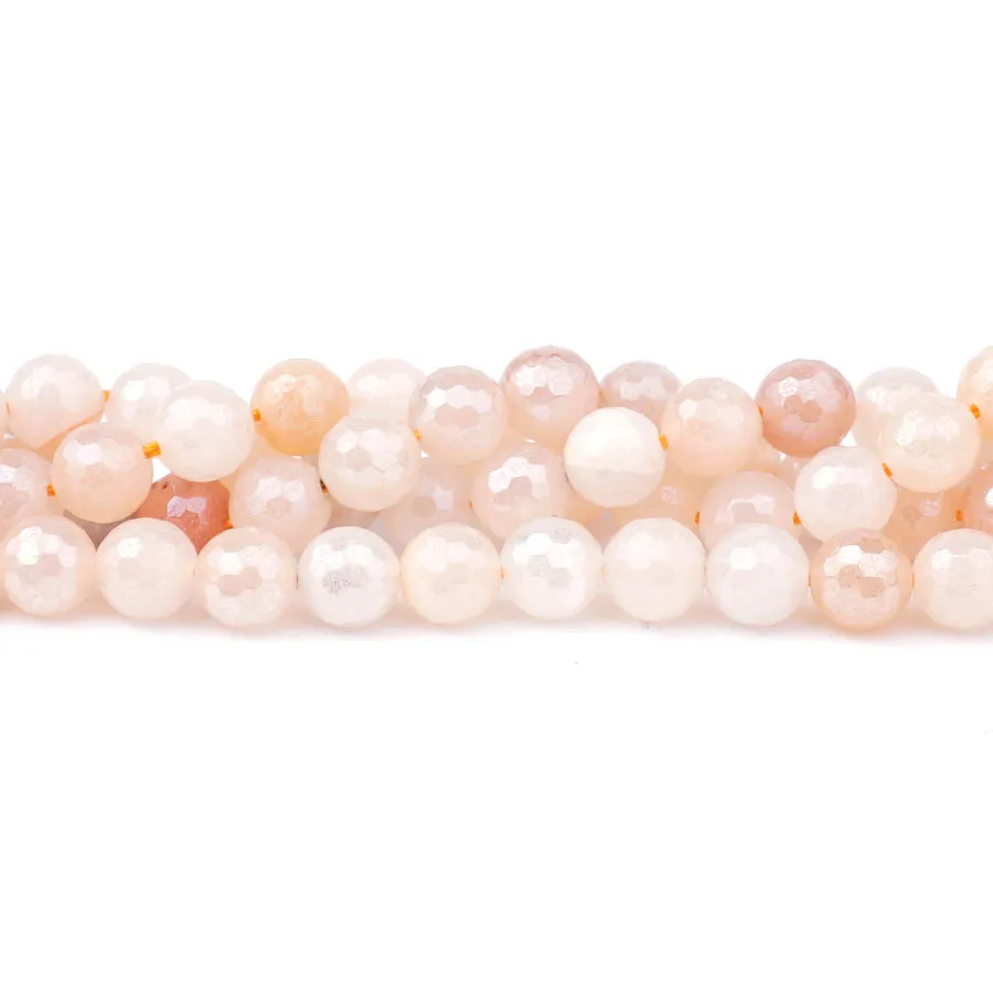 Aventurine 8mm Pink Plated Round Faceted - 15-16 Inch