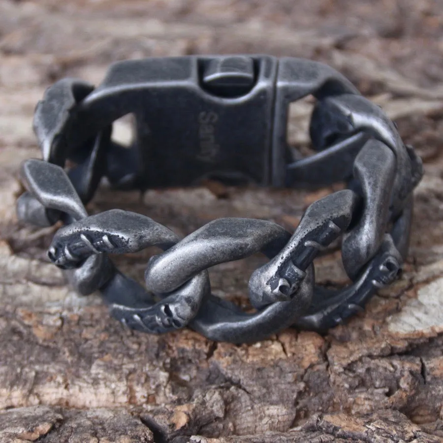 Bagger Bracelet - Skull & Dagger - Classic - 1.25 Wide - B98