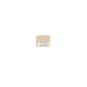 Baguette Block Stud (Single), Yellow Gold