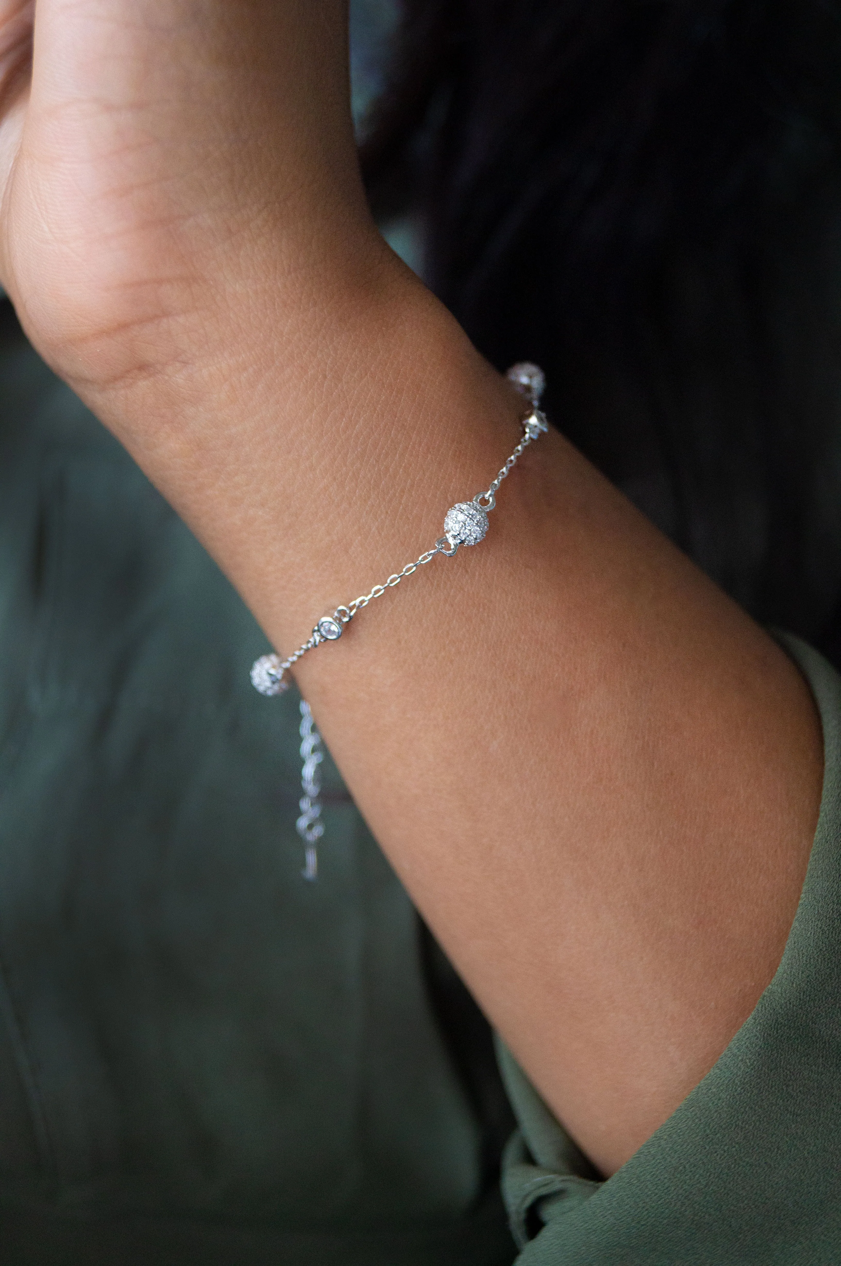 Ball Station Sterling Silver Bracelet