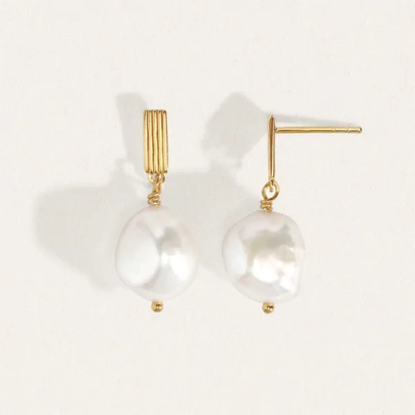 Baroque Pearl Earrings - Gold