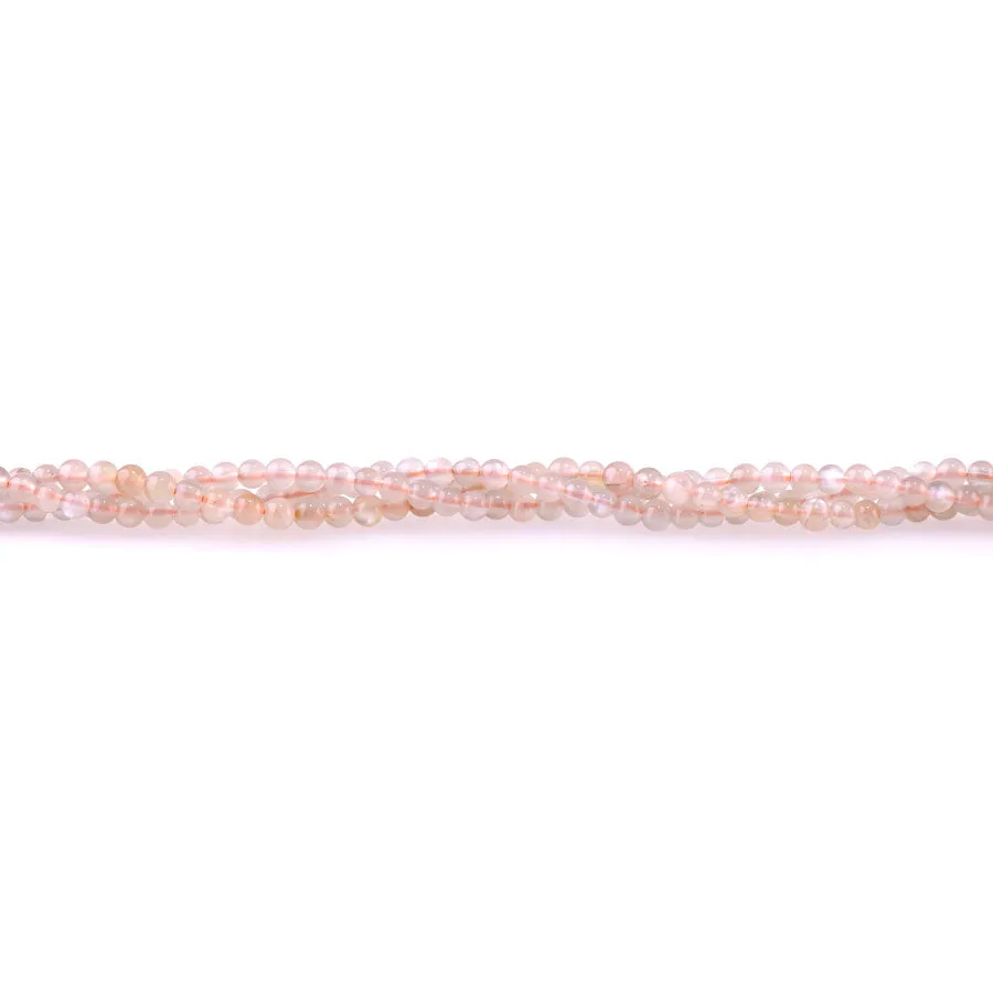 Bicolor Sunstone 4mm Round - 15-16 Inch