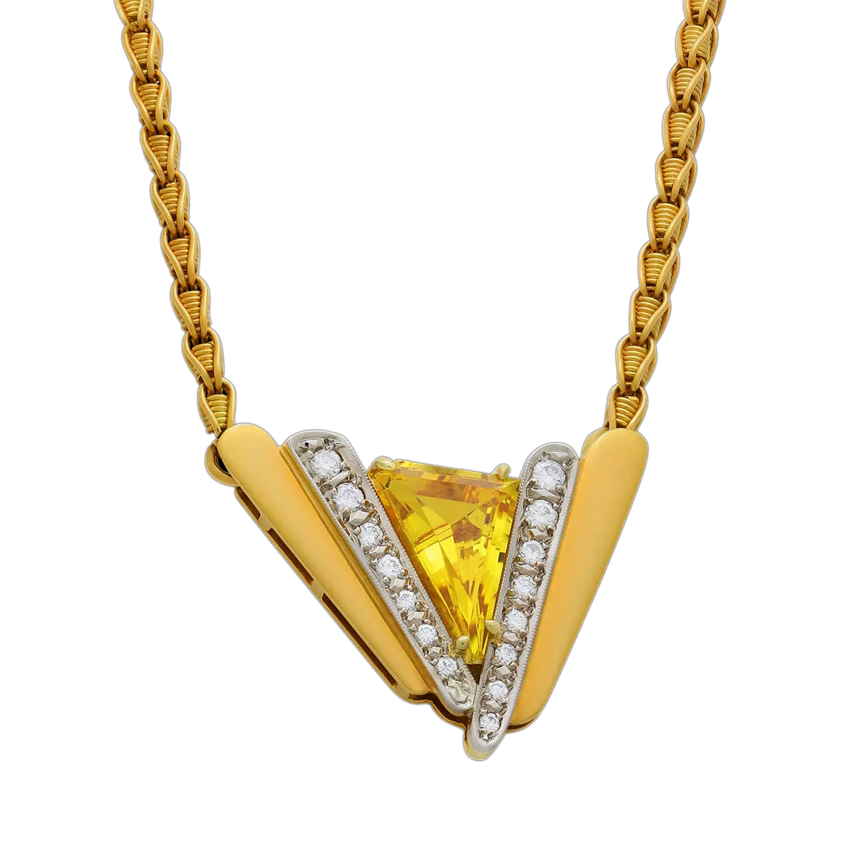 Bright Yellow Sapphire Necklace