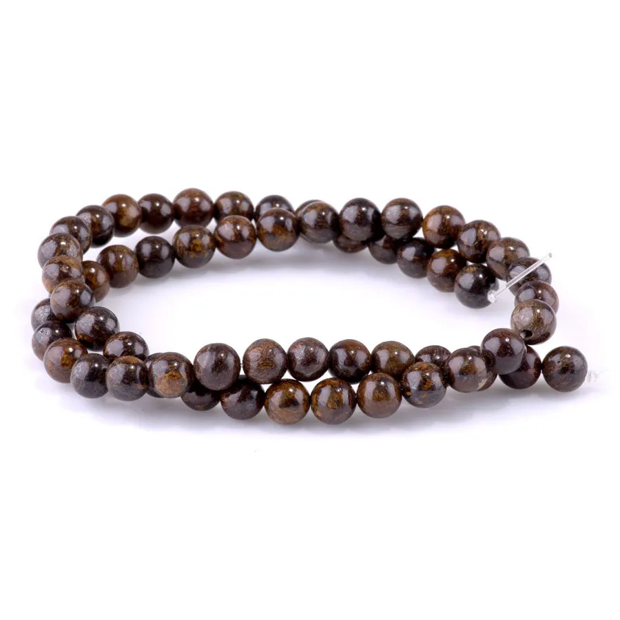 Bronzite 6mm Round - 15-16 Inch