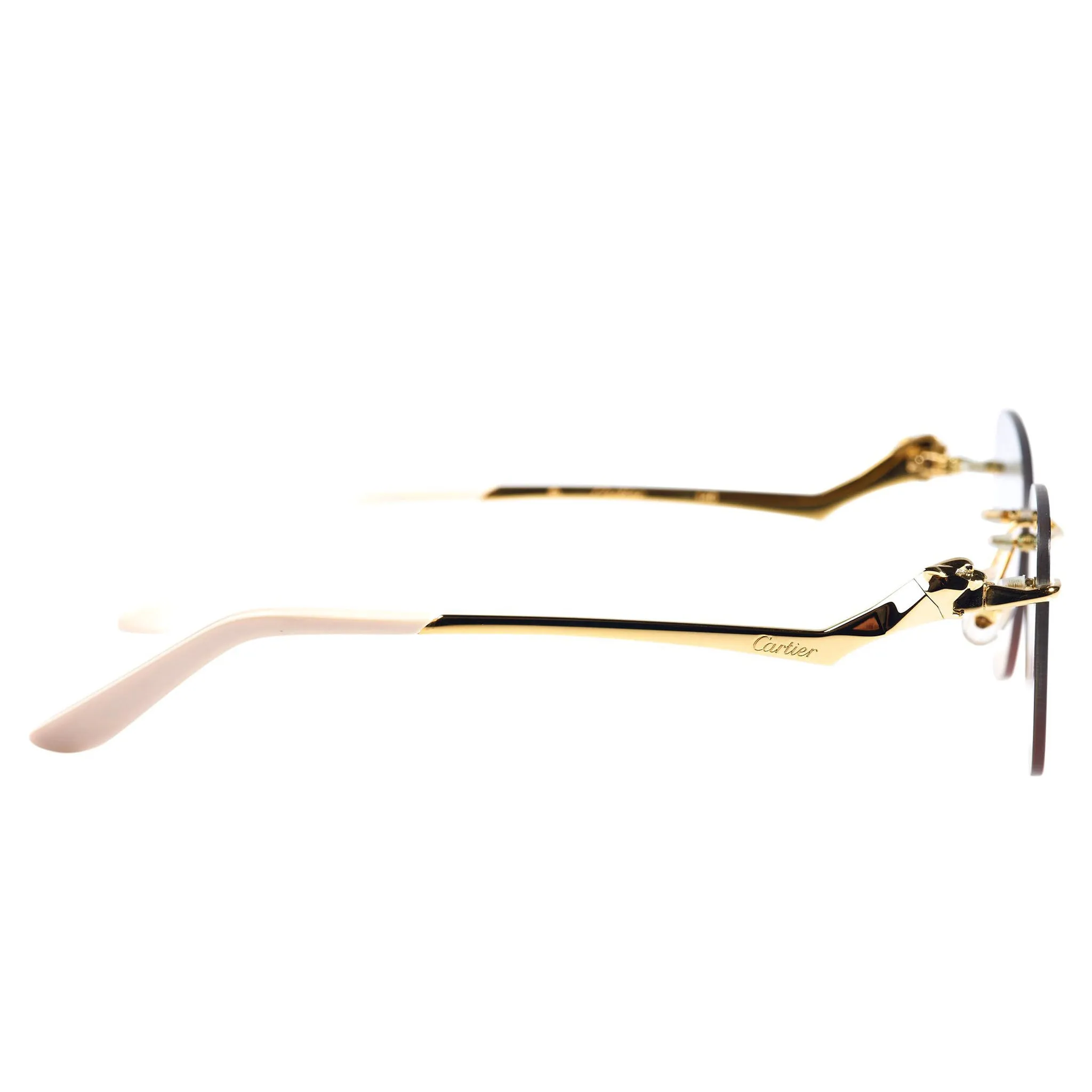 Cartier Eyewear Custom CT0120O-002 Panthere De Cartier Rimless Sunglasses