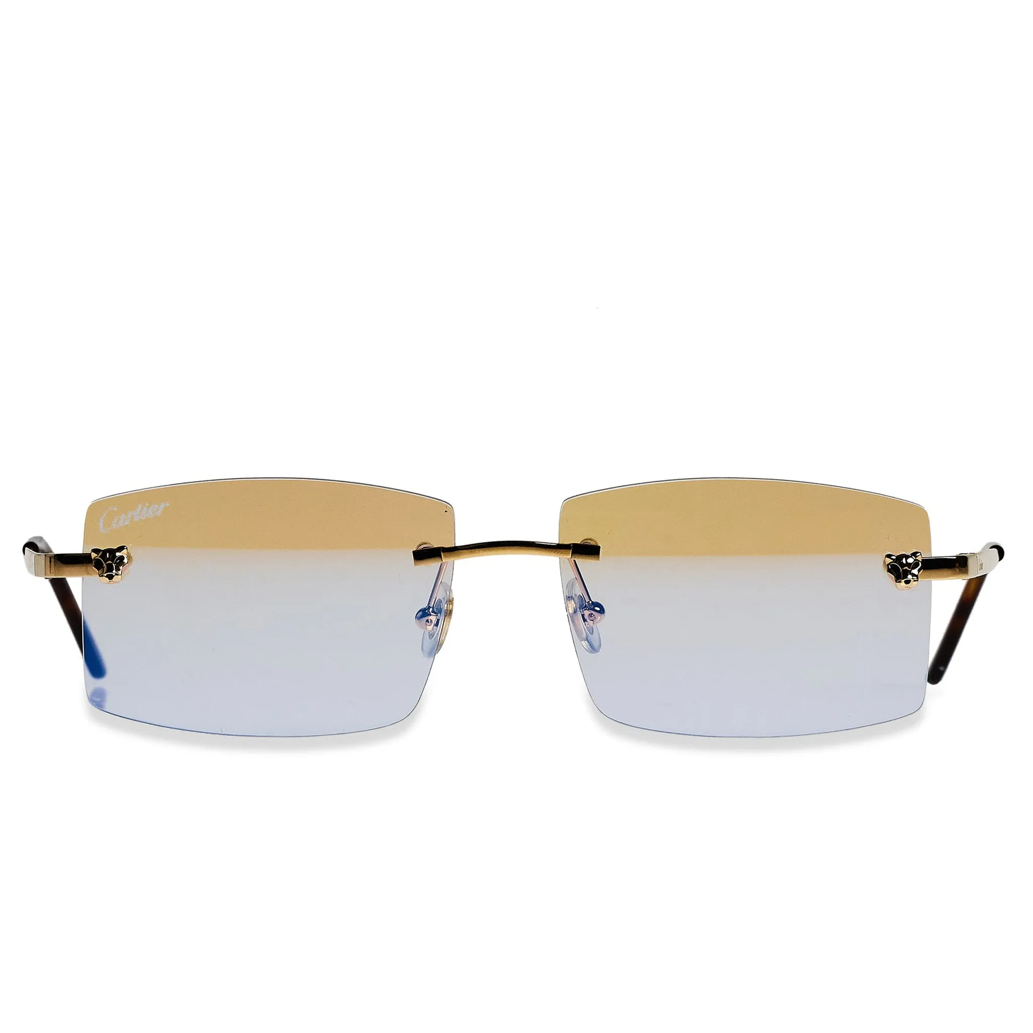 Cartier Eyewear Custom CT0148O-001 Panthere De Cartier Rimless Sunglasses