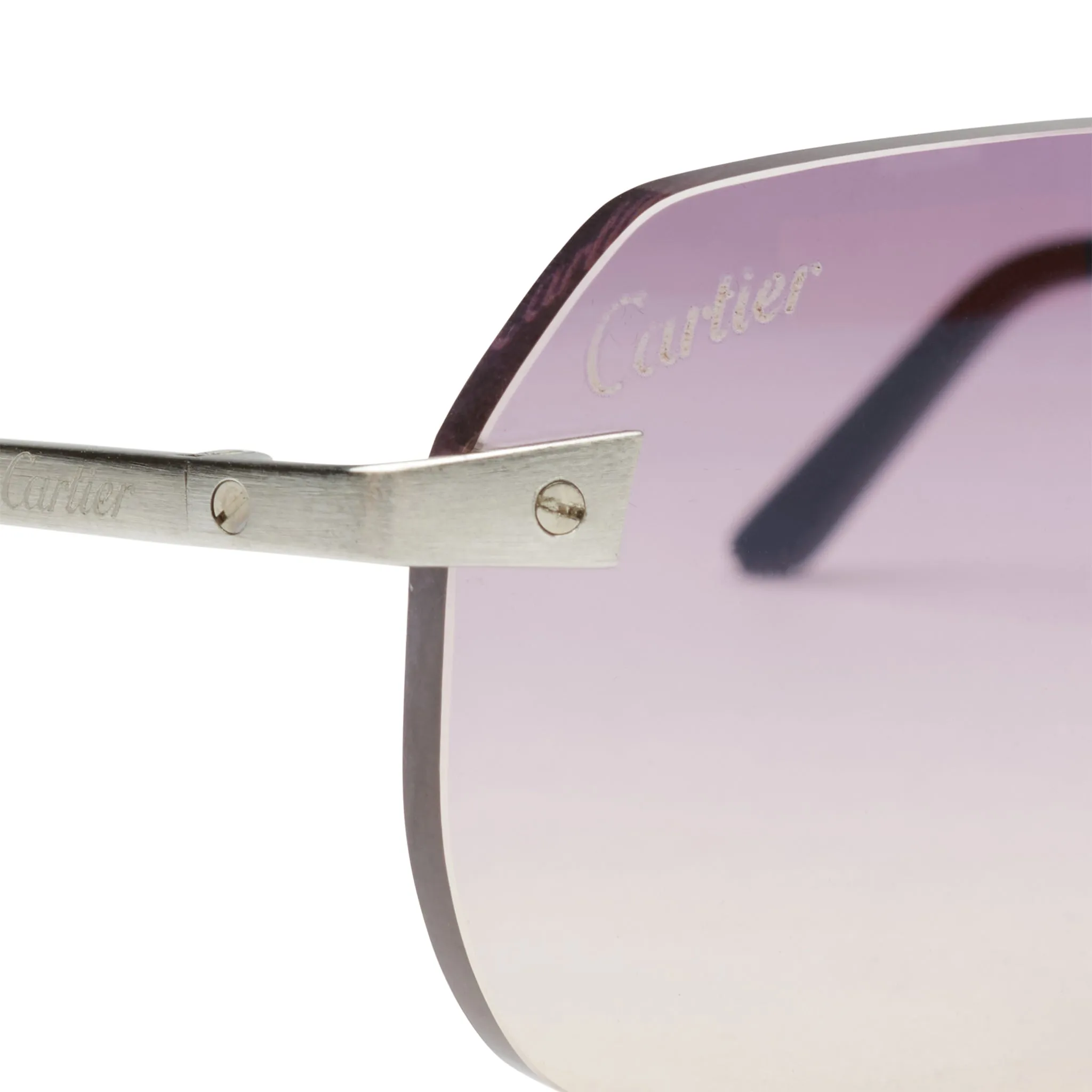 Cartier Eyewear Custom CT0167O-002 Santos De Cartier Rimless Sunglasses