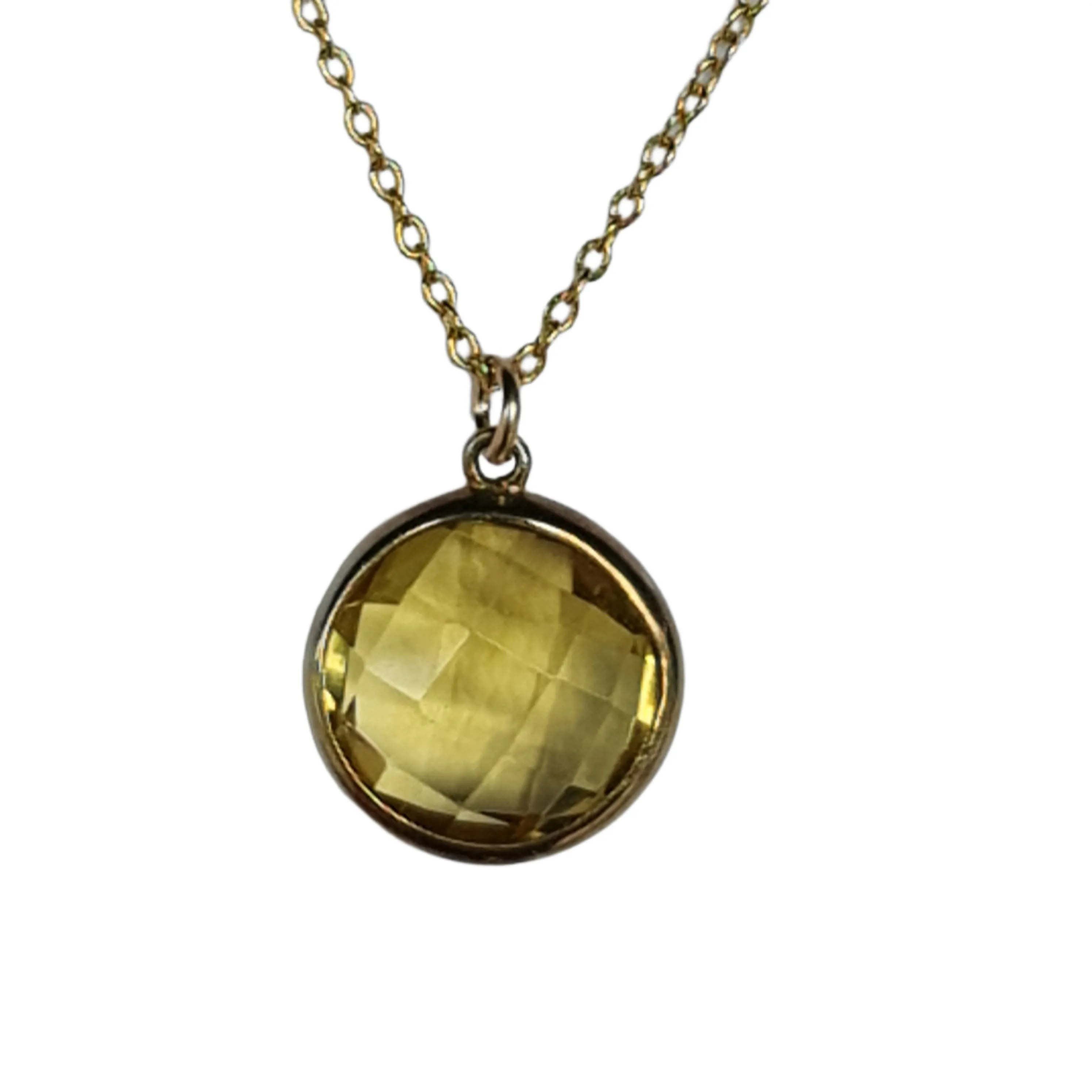 Celine Citrine Stone pendant necklace Gold