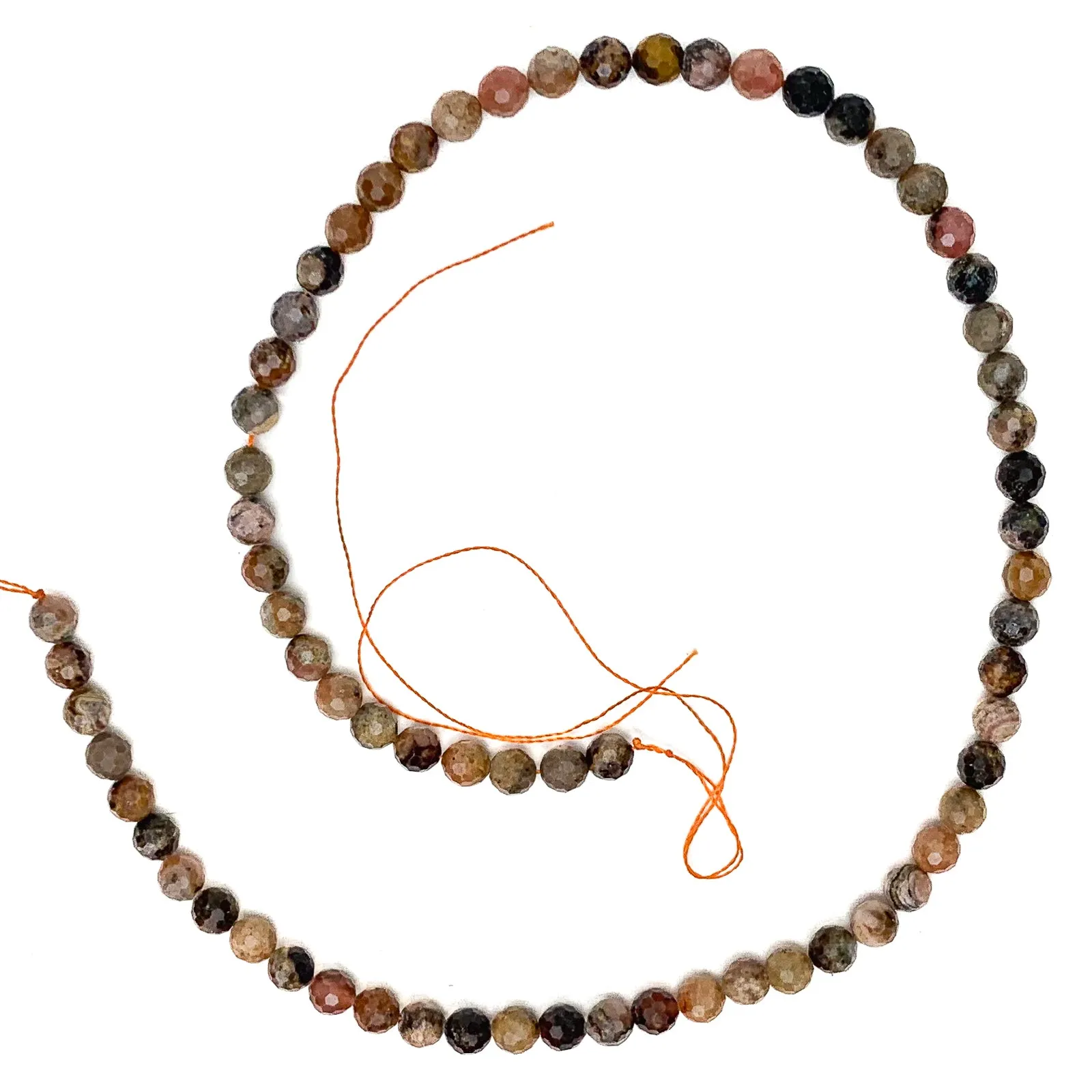 Chiastolite / Andalusite 5.5mm Faceted Rounds Bead Strand