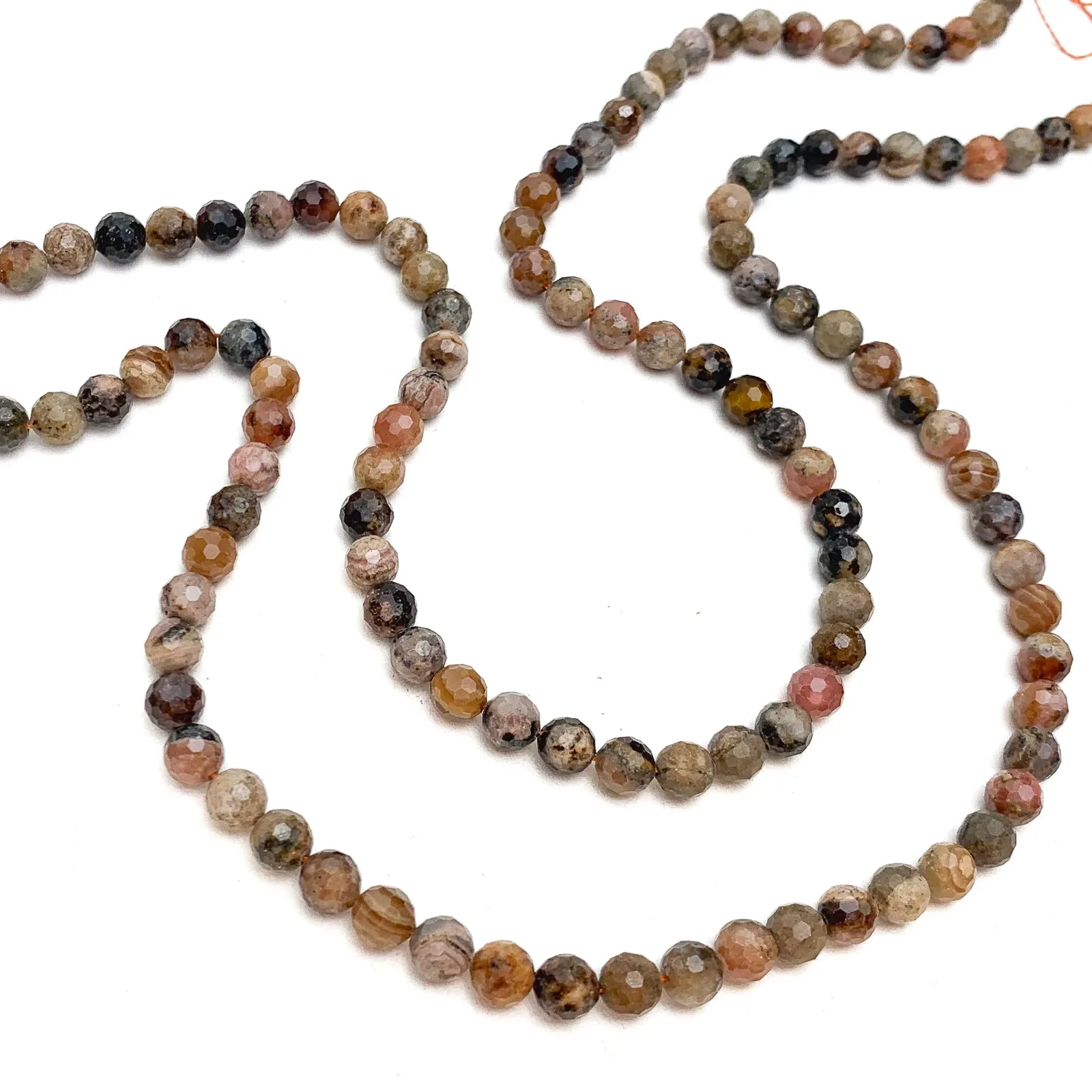 Chiastolite / Andalusite 5.5mm Faceted Rounds Bead Strand