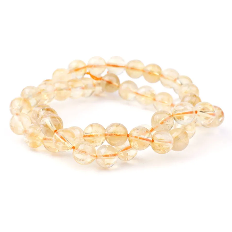 Citrine 8mm Round (Natural) A Grade - 15-16 inch