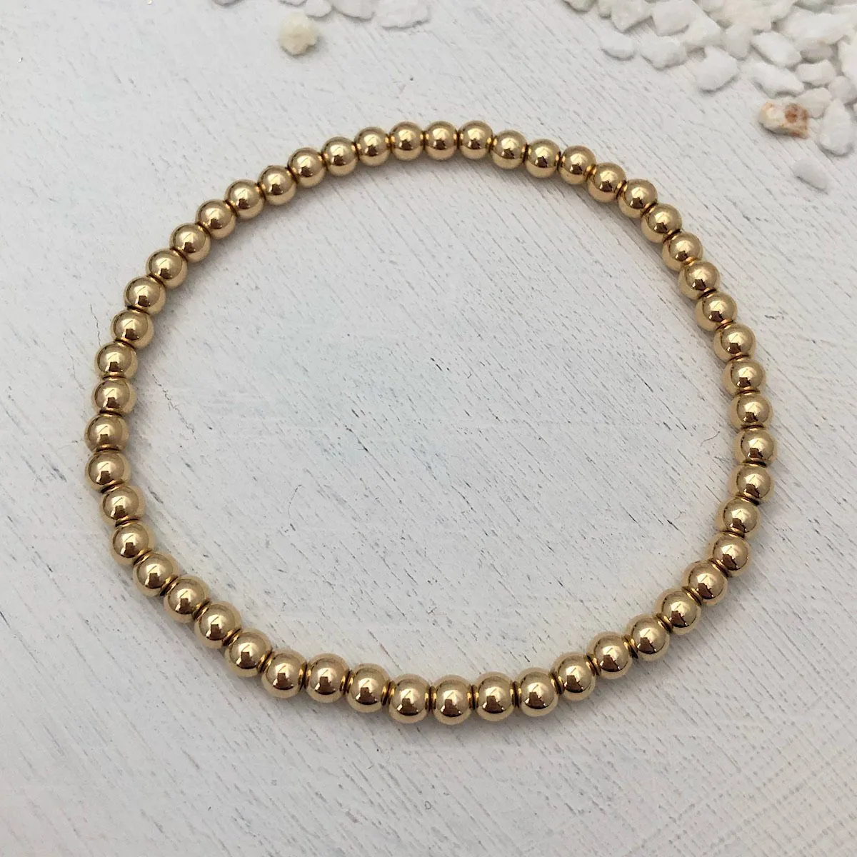 Classic 4mm Gold Fill Bead Bracelet