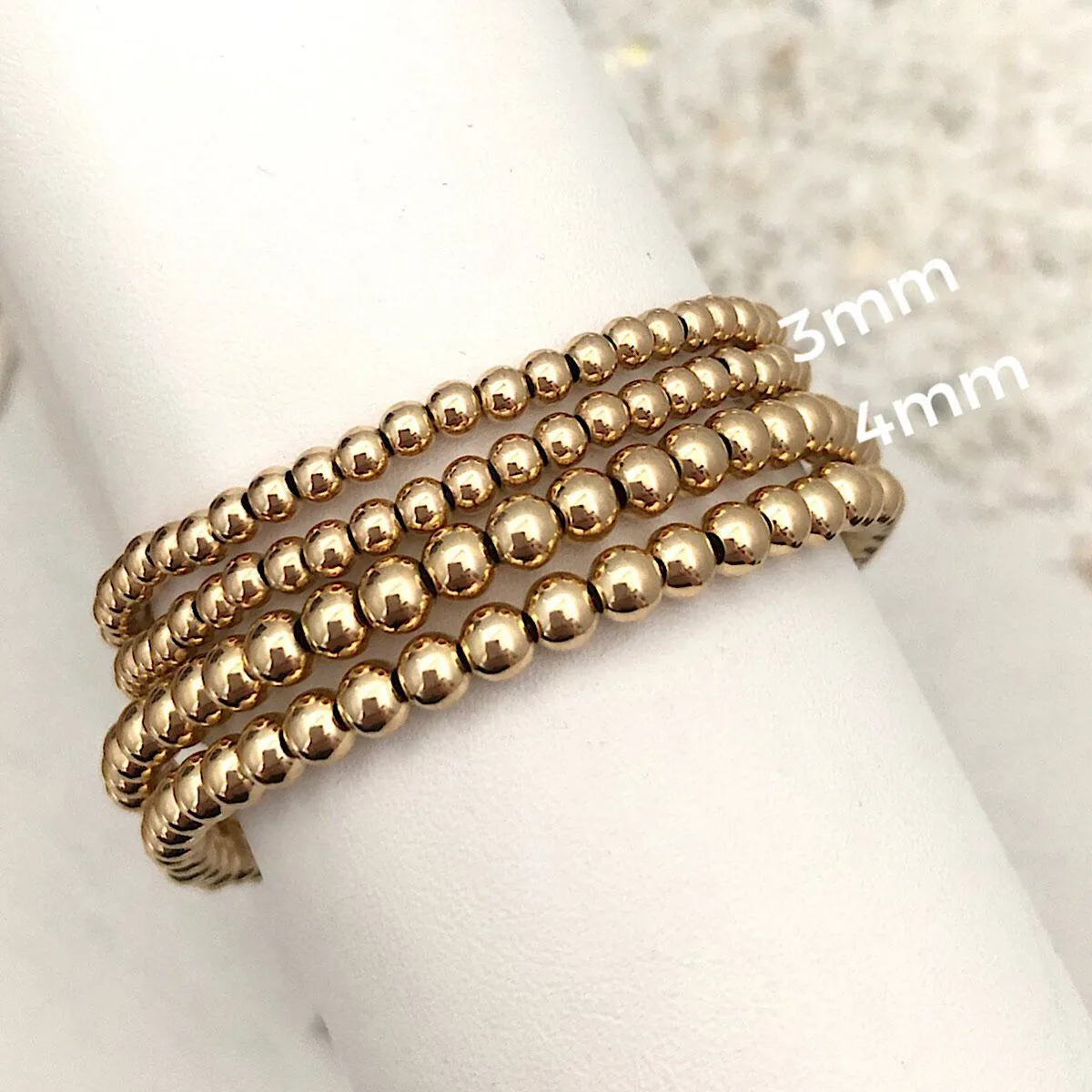 Classic 4mm Gold Fill Bead Bracelet