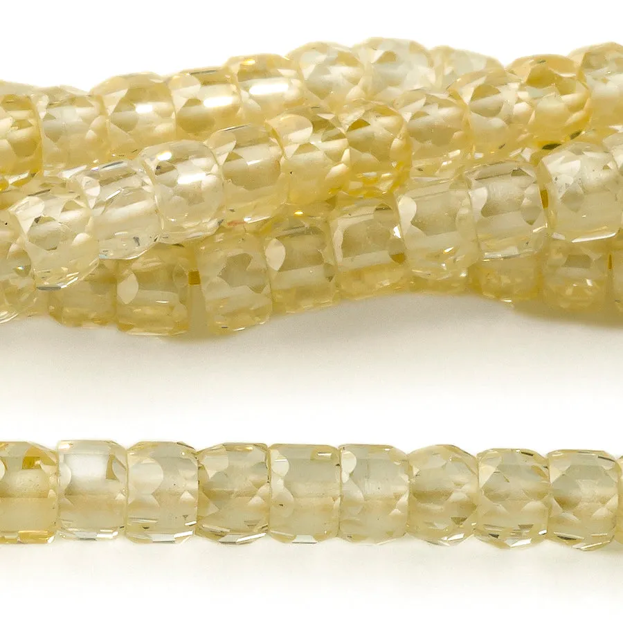 Cubic Zirconia Lemon 2x3mm Rondelle Faceted - 15-16 Inch