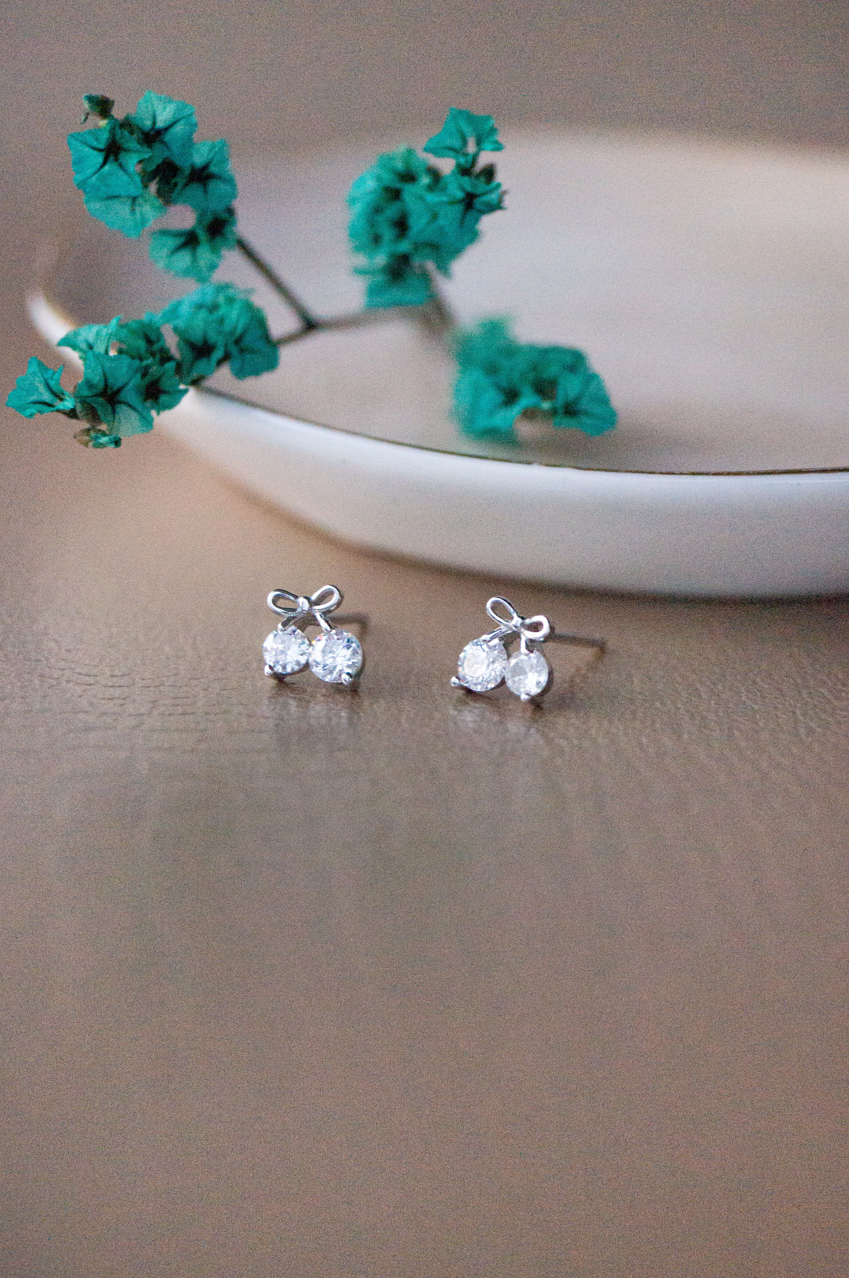 Cutie Cherries Sterling Silver Stud Earrings