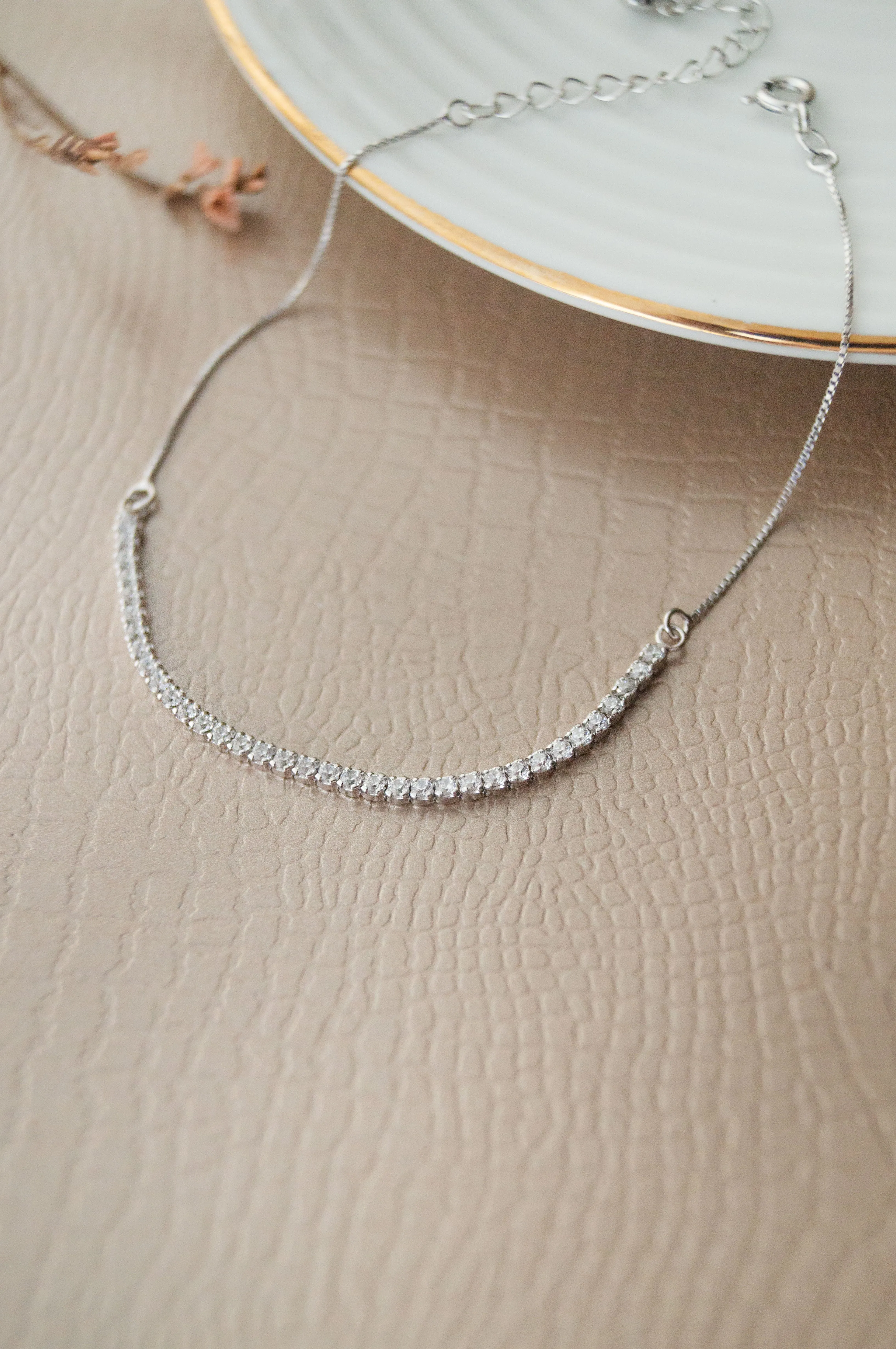 Dainty Eternity Sterling Silver Chain Bracelet